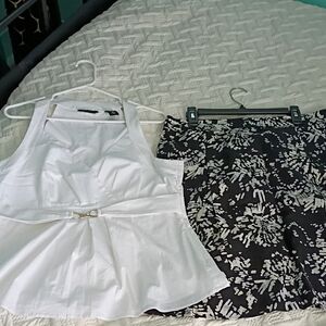 Apostrophe Black and White Skirt And Top